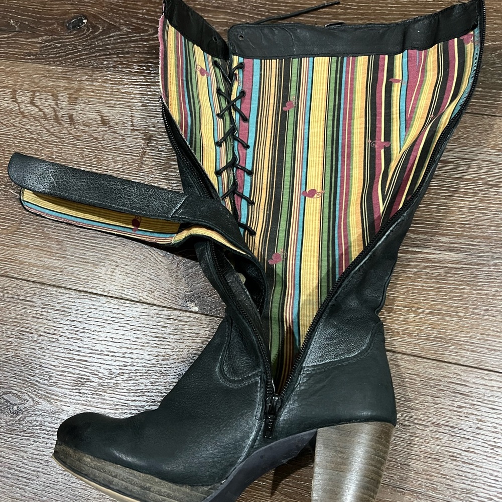 Felmini knee high charcoal black boots size 37 - Picture 12 of 12